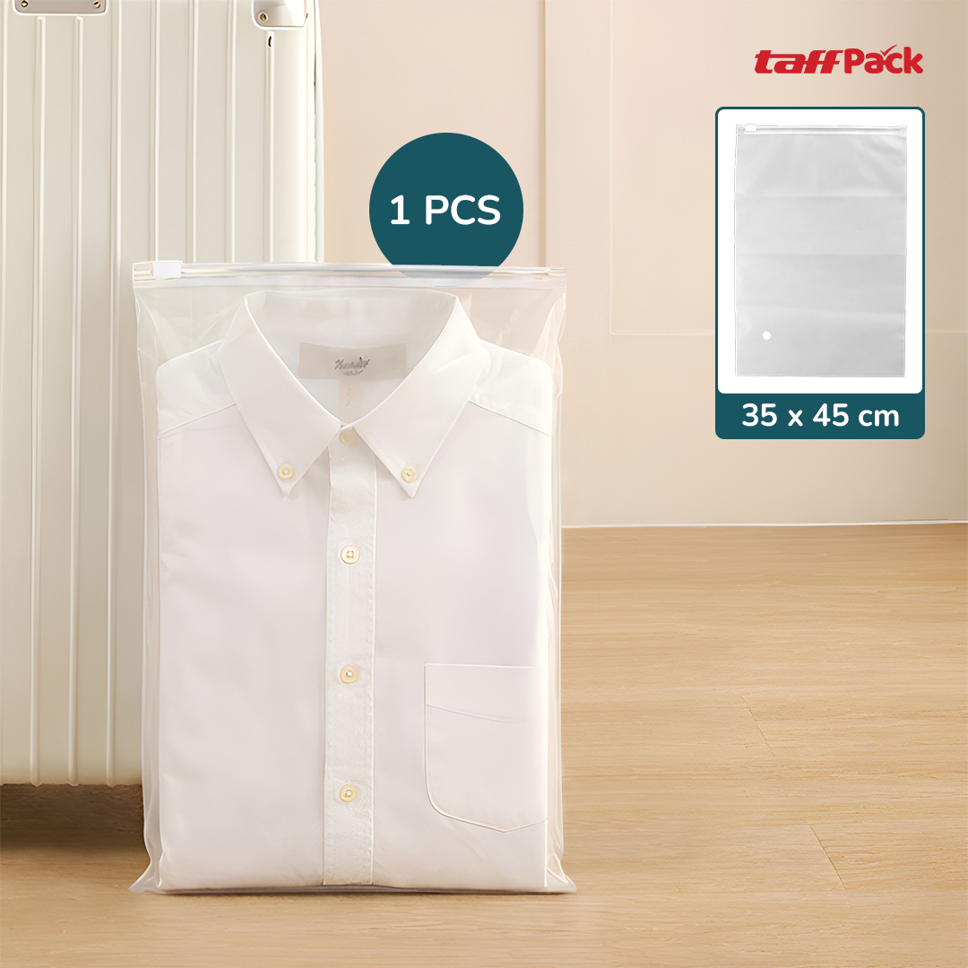 TaffPACK Kantong Plastik Travel Ziplock Pouch 1 PCS 45x35cm - LIN3S Gambar produk TaffPACK Kantong Plastik Travel Ziplock Pouch 1 PCS 45x35cm - LIN3S