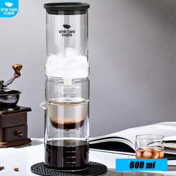 One Two Cups Cold Brew Coffee Maker Ice Drip Regulating Valve 600ml - C4-02