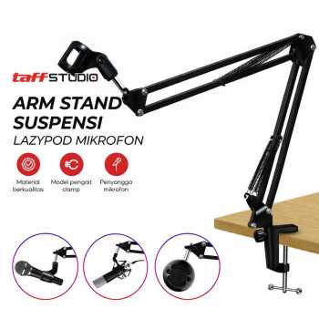 Gambar produk TaffSTUDIO Boom Arm Stand Suspensi Mikrofon Scissor Desk Clamp - NB-35