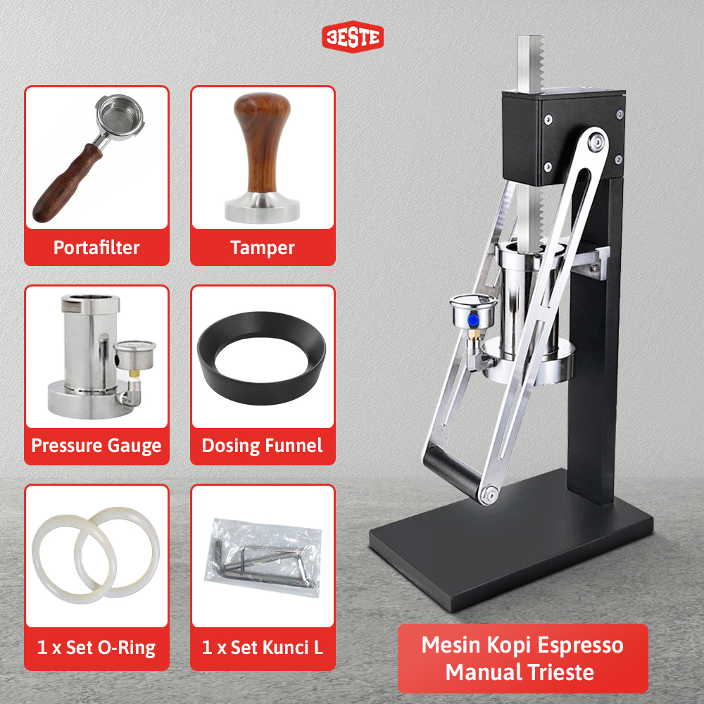 Trieste Mesin Kopi Espresso Manual Coffee Maker Hand Press 25 Bar - KX-HPEM-1 Gambar produk Trieste Mesin Kopi Espresso Manual Coffee Maker Hand Press 25 Bar - KX-HPEM-1
