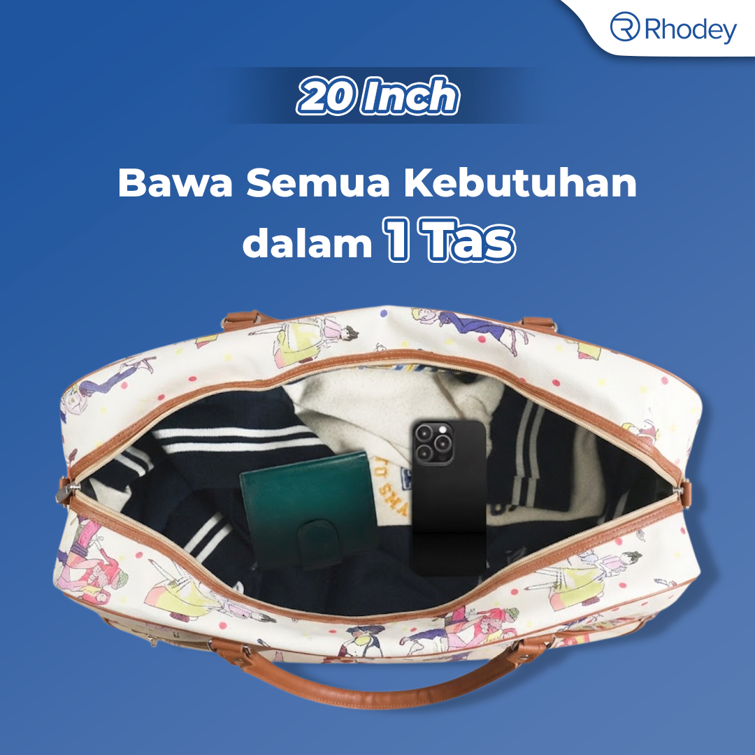 Rhodey RAIMIQI SEMOR Tas Jinjing Duffle Bag PU Leather Unisex 20 Inch Beautiful Pattern - CB001 Gambar produk Rhodey RAIMIQI SEMOR Tas Jinjing Duffle Bag PU Leather Unisex 20 Inch Beautiful Pattern - CB001