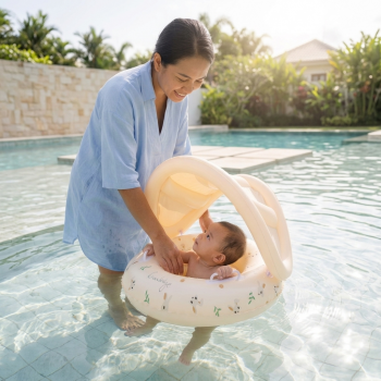 EXCLUZO Ban Pelampung Renang Bayi Seat Canopy Inflatable Swim 55x23cm - 6111
