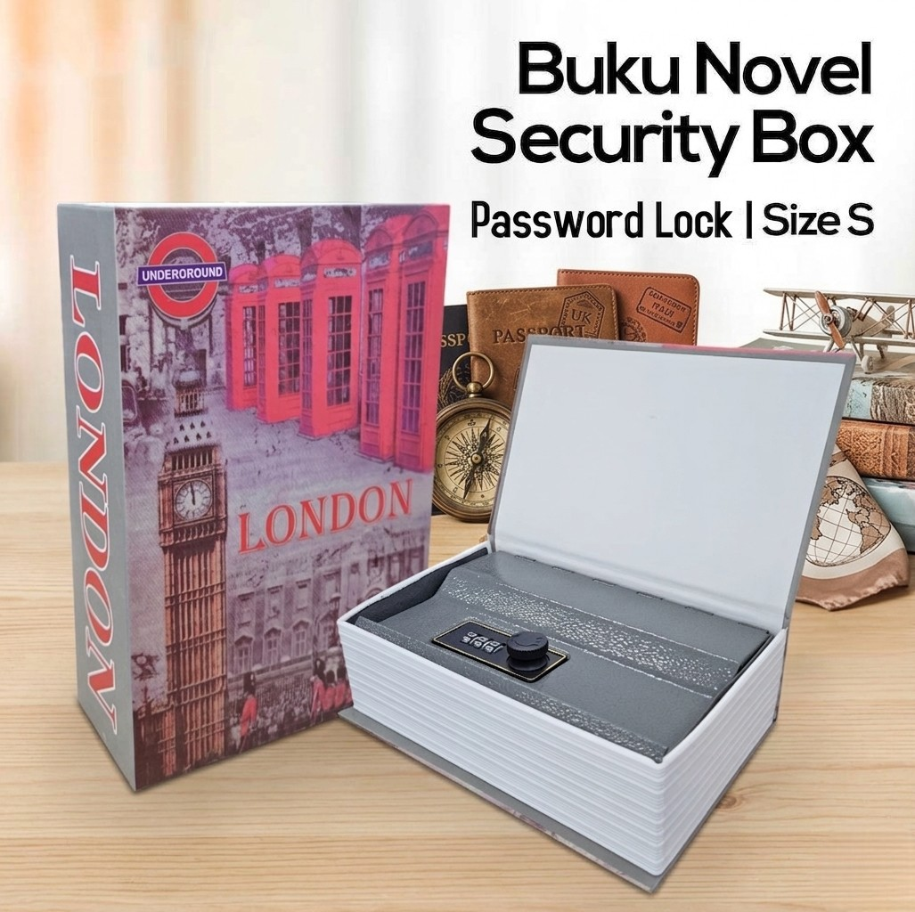 Gambar produk HOMESAFE Kotak Buku Novel Hidden Security Box Password Lock Size S - KBS