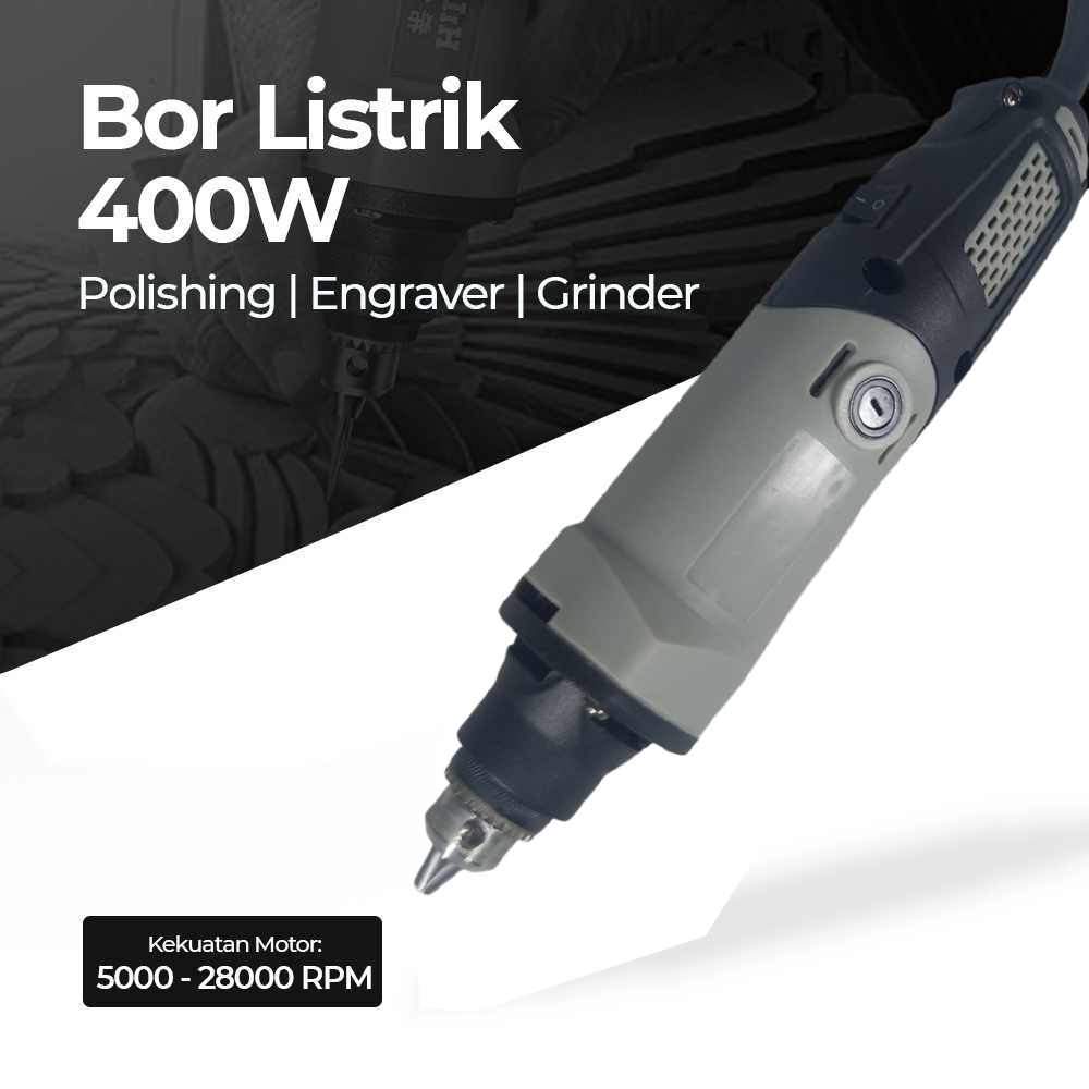 HILDA Bor Listrik Mini Electric Drill Polishing Engraver Grinder 400W - MD400 Gambar produk HILDA Bor Listrik Mini Electric Drill Polishing Engraver Grinder 400W - MD400