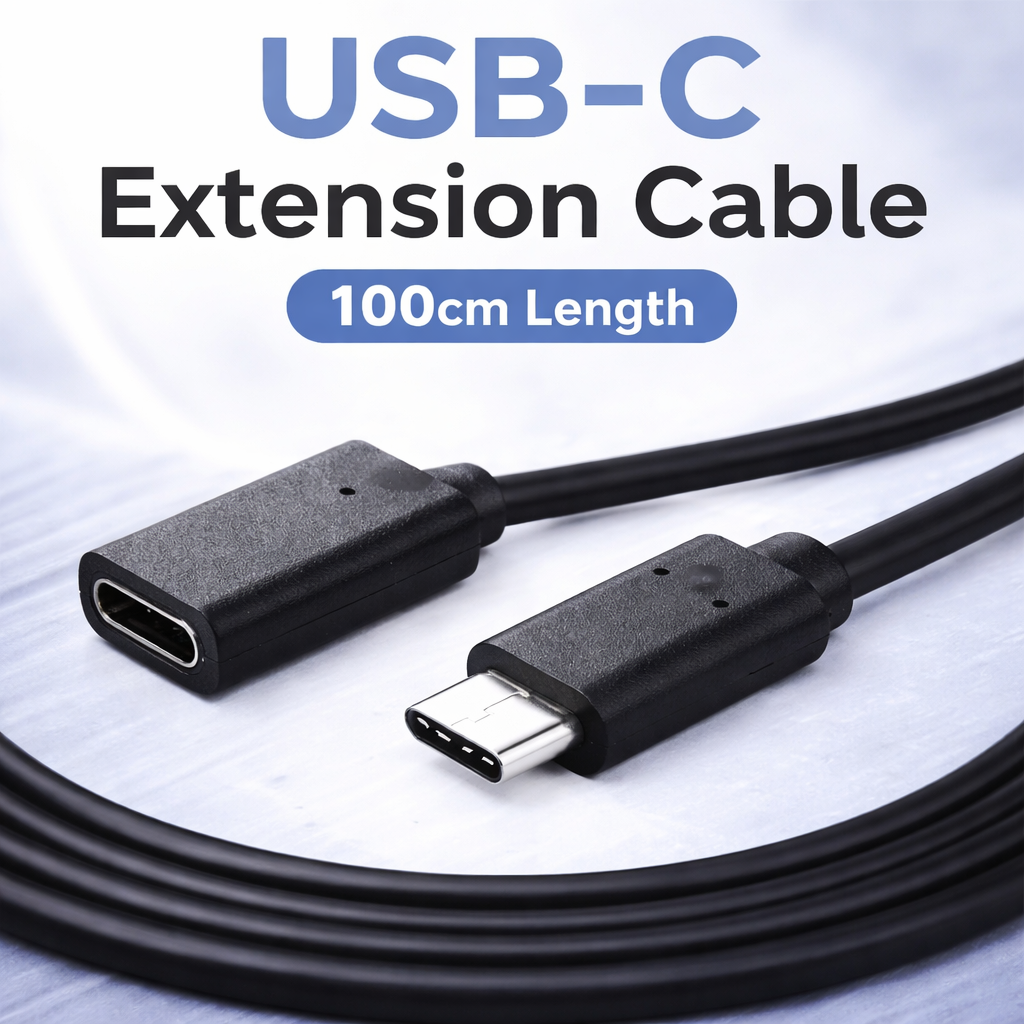 SOONHUA Kabel Ekstension USB Type C Male ke USB Type C Female 100cm - 8196 Gambar produk SOONHUA Kabel Ekstension USB Type C Male ke USB Type C Female 100cm - 8196