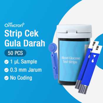 TaffOmicron Strip Cek Gula Darah Blood Glucose Test Needles 50 PCS - TS-50