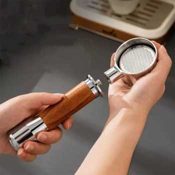 Gambar produk KNODOS Bottomless Naked Portafilter Detachable Stainless Steel 51mm - NP55