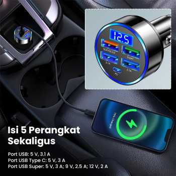 Gambar produk EOKING Car Charger Mobil Fast Charging PD QC 3.0 USB Type C Port - C9