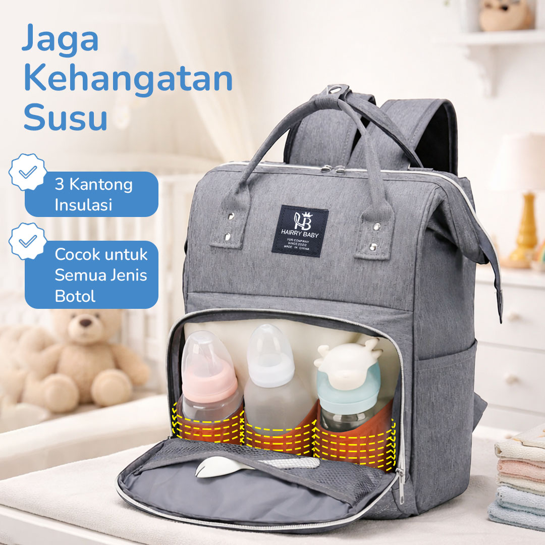 HAIRRY BABY Tas Ransel Perlengkapan Bayi Mummy Diaper Travel Bag - INU23 Gambar produk HAIRRY BABY Tas Ransel Perlengkapan Bayi Mummy Diaper Travel Bag - INU23