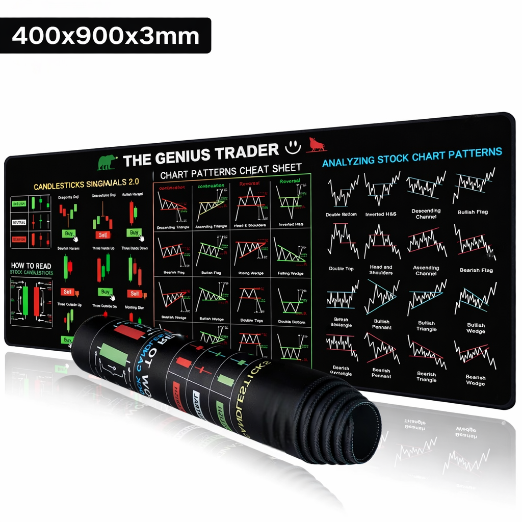 EXCOVIP Mouse Pad Gaming Desk Mat Trading Chart Pattern Anti Slip 400x900x3mm - EC1 Gambar produk EXCOVIP Mouse Pad Gaming Desk Mat Trading Chart Pattern Anti Slip 400x900x3mm - EC1