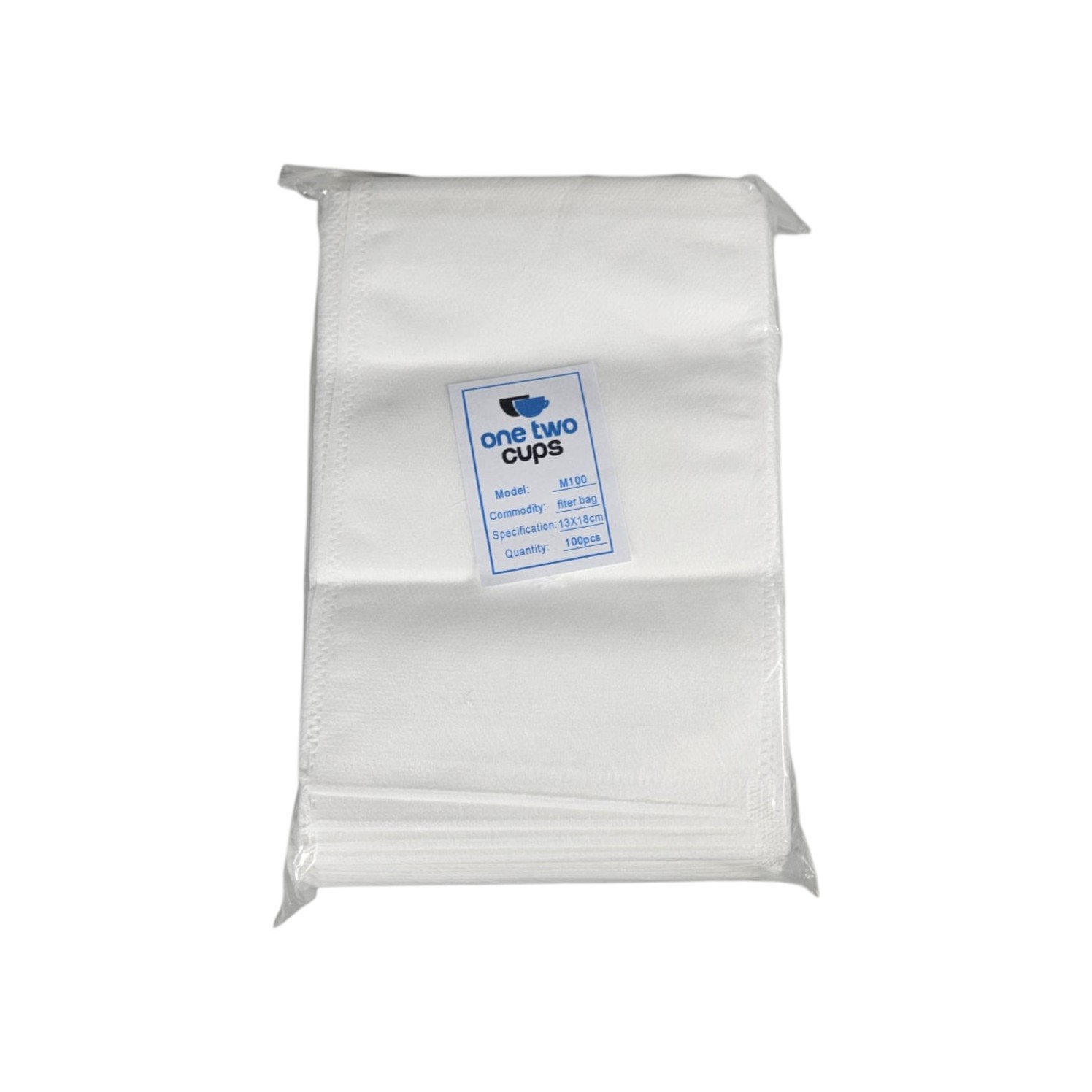 Gambar produk One Two Cups Kantong Teh Filter Saringan Tea Bag Disposable 100 PCS 13x18cm - M100 - Kemasan