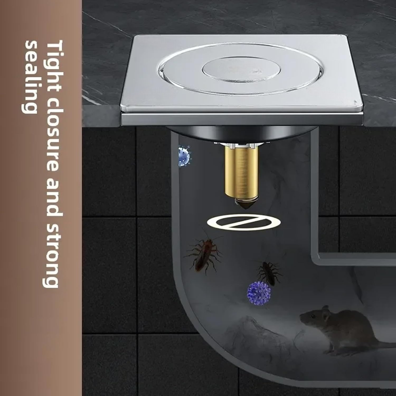 Gambar produk Homedec Penutup Saluran Pembuangan Air Bouncing Core Floor Drain - HDC-BC650