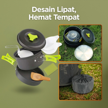 Gambar produk AstaGear Alat Masak Outdoor Camping Nesting Cooking Aluminium 7 in 1 - DS-308