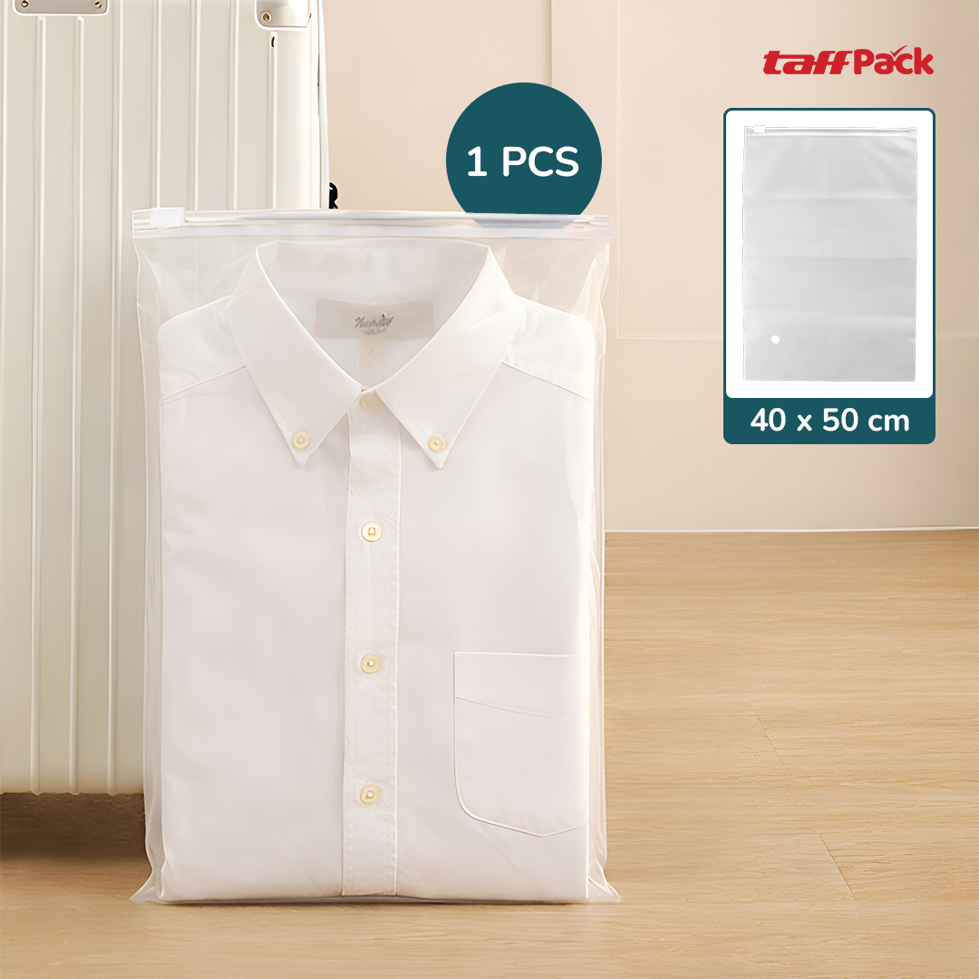 TaffPACK Kantong Plastik Travel Ziplock Pouch 1 PCS 50x40cm - LIN3S Gambar produk TaffPACK Kantong Plastik Travel Ziplock Pouch 1 PCS 50x40cm - LIN3S