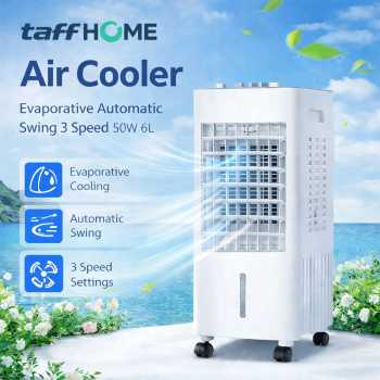 TaffHOME Air Cooler Evaporative Automatic Swing 3 Speed 50W 6L - YR-40