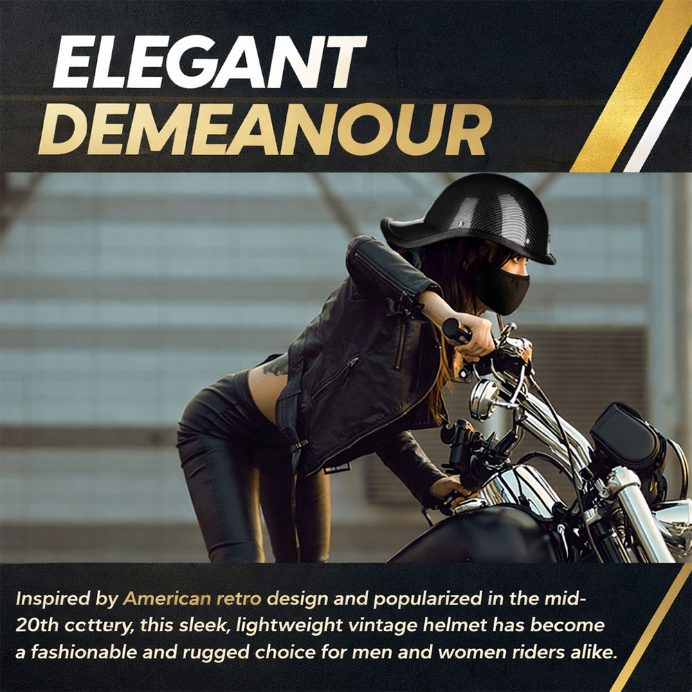 HZIH Helm Sepeda Skuter Retro Half Motorcycle Helmet - U20 Gambar produk HZIH Helm Sepeda Skuter Retro Half Motorcycle Helmet - U20