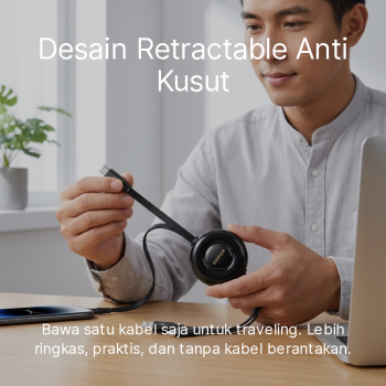 Gambar produk ESSAGER Kabel Data 3in1 Fast Charging Type C Micro Lighting 6A 66W 1M - EXC3T6-YY01-P