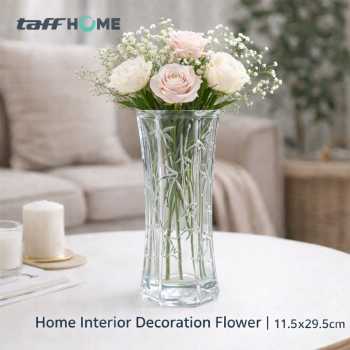 TaffHOME Vas Bunga Dekorasi Interior Ruang Tamu Motif Bambu - AR-3A