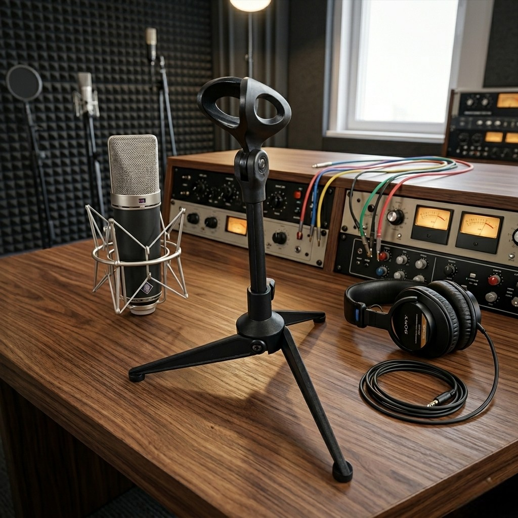 TaffSTUDIO Stand Mikrofon Desktop Microphone Holder Adjustable Height - BM-03 Gambar produk TaffSTUDIO Stand Mikrofon Desktop Microphone Holder Adjustable Height - BM-03