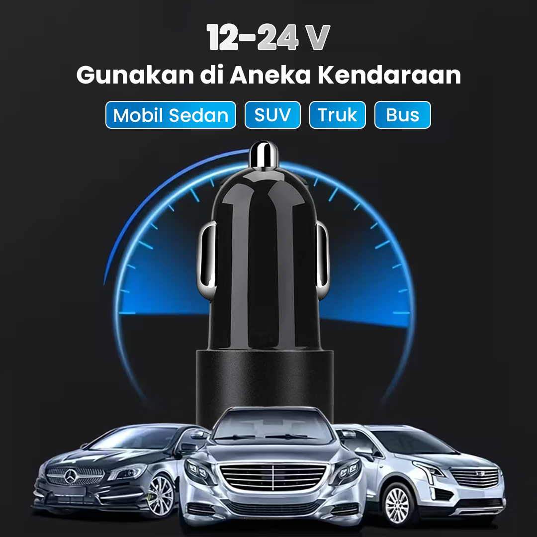 Fashion Car Charger Dual USB Port Cigarette Plug 2.1A - YSC-11 Gambar produk Fashion Car Charger Dual USB Port Cigarette Plug 2.1A - YSC-11