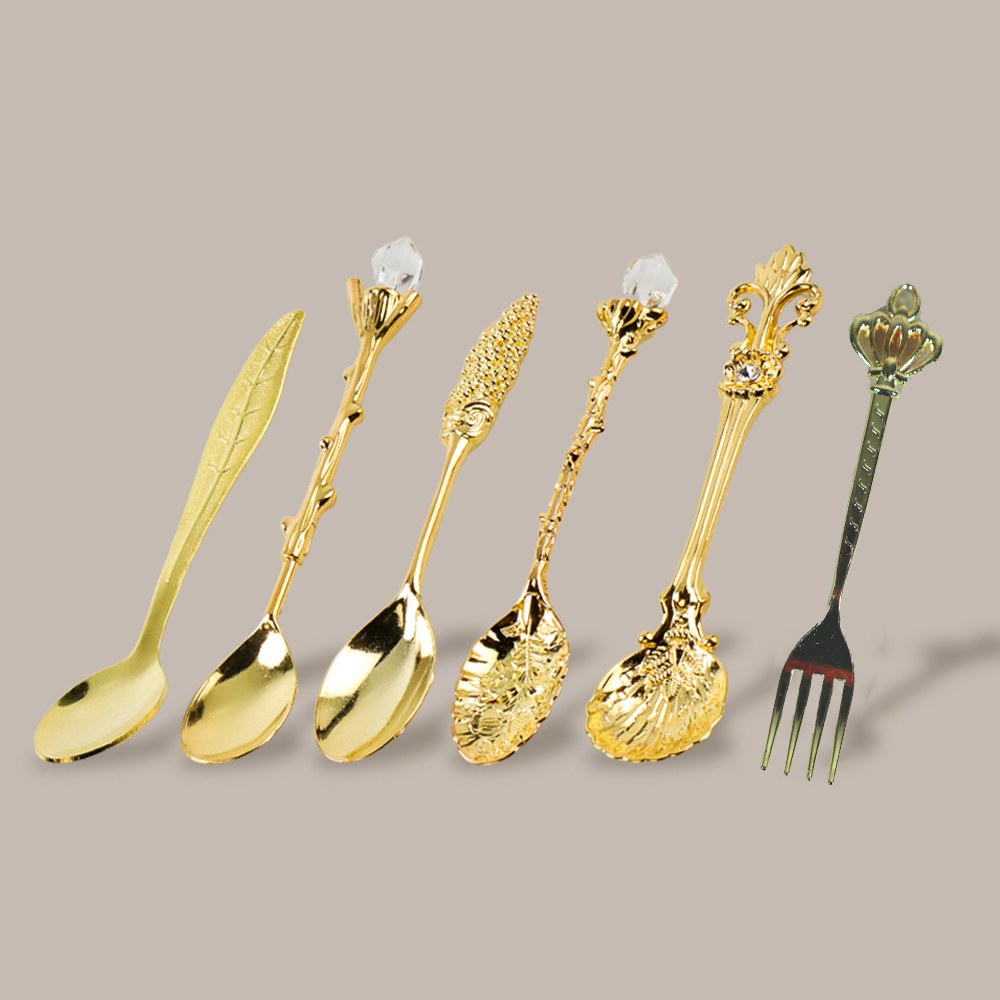 Gambar produk JYC Sendok Garpu Teh Dessert Vintage Royal Style Spoon Stainless Steel - LTA057