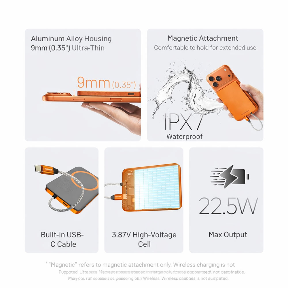 Gambar produk NITECORE Power Bank Magnetic PD QC IPX7 Fast Charging 22.5W 5000mAh - POCKET 5