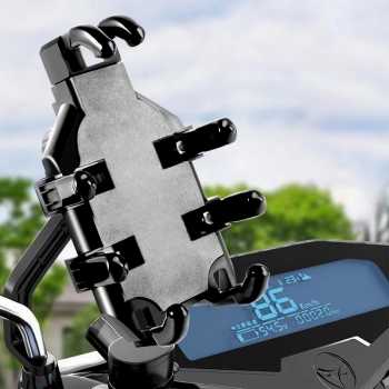 JNHW Holder HP Motor 360 Rotation Rearview Motorcycle Phone Holder - LV-02