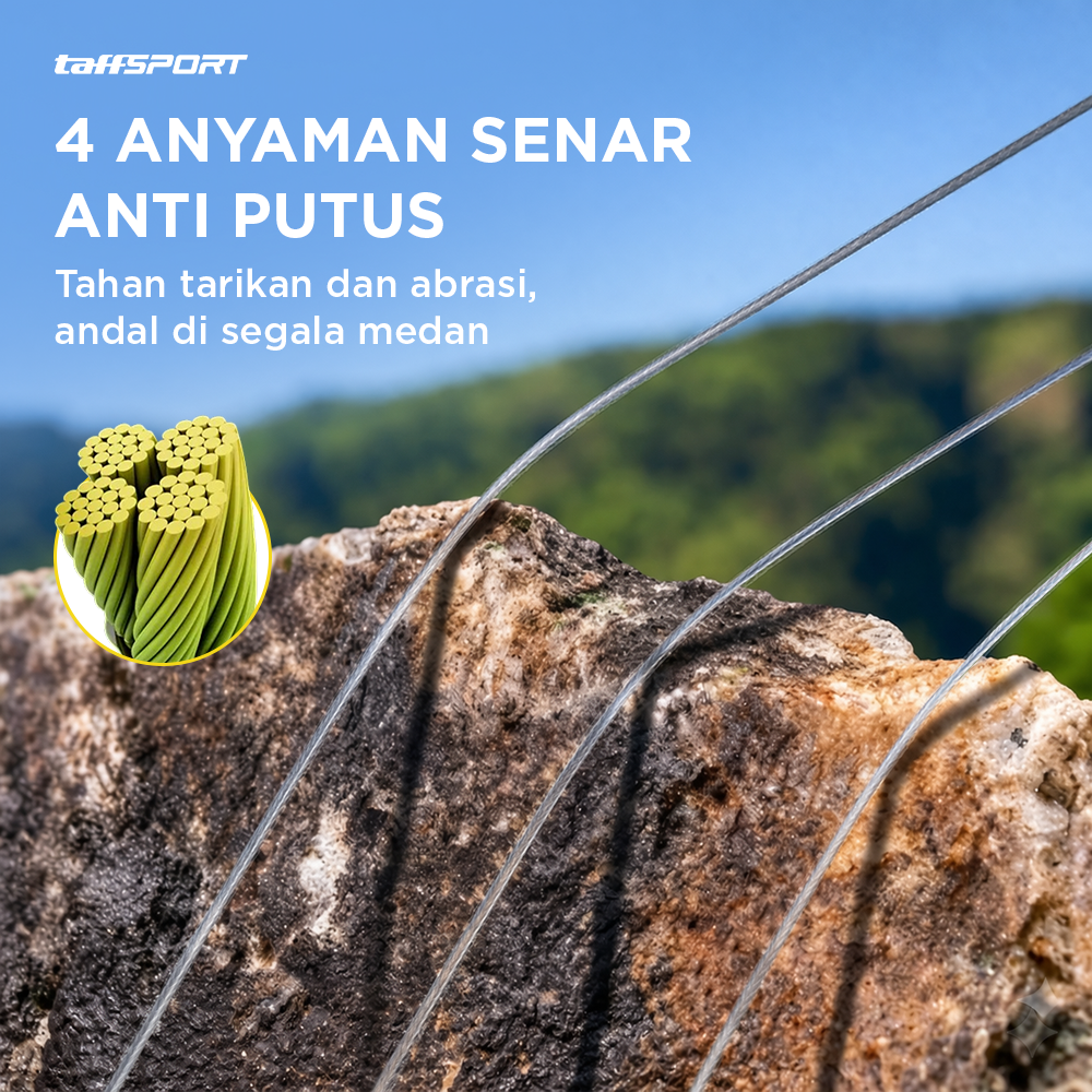 TaffSPORT Senar Pancing PE 4 Braided Strand Fishing Line 100M 0.8 - X4 Gambar produk TaffSPORT Senar Pancing PE 4 Braided Strand Fishing Line 100M 0.8 - X4