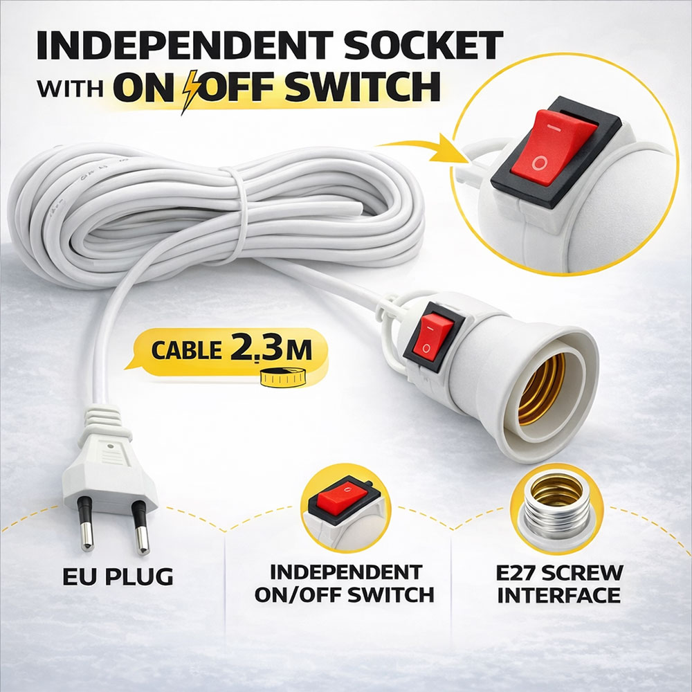 CALANDIS Fitting Lampu Gantung E27 Hanging Indoor 2.3M Cable - BB235 Gambar produk CALANDIS Fitting Lampu Gantung E27 Hanging Indoor 2.3M Cable - BB235