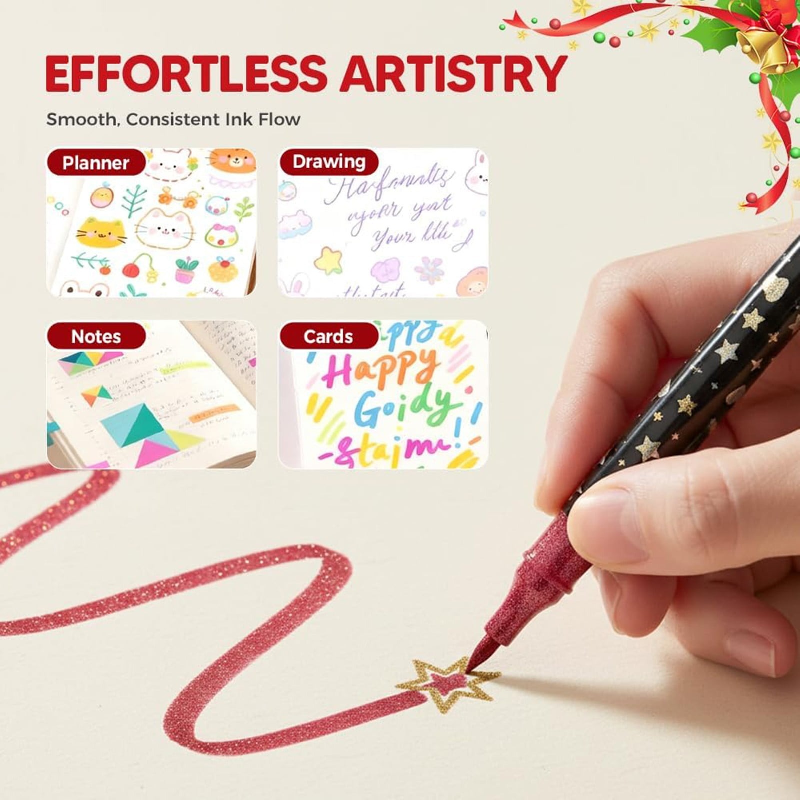 Gambar produk Kolorowy Spidol Warna Glitter Dual Tip Watercolor Set 48 Colors 24 PCS - 88635