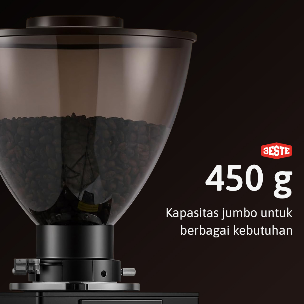 Trieste Penggiling Biji Kopi Coffee Grinder Auto Tamper 350W 450gr - K-64Y Gambar produk Trieste Penggiling Biji Kopi Coffee Grinder Auto Tamper 350W 450gr - K-64Y