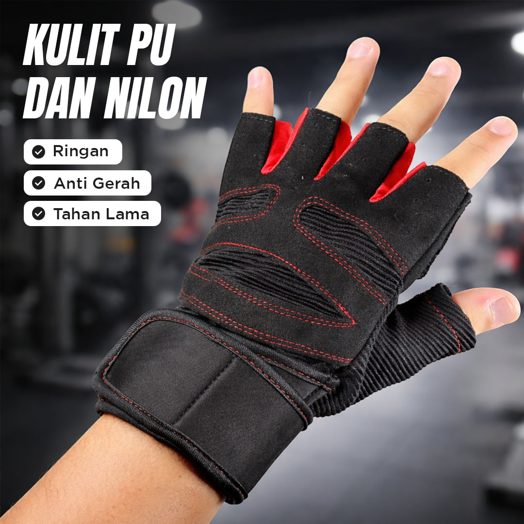 HU WAI YUN DONG Sarung Tangan Motor Olahraga Half-Finger Gloves L - HWYD Gambar produk HU WAI YUN DONG Sarung Tangan Motor Olahraga Half-Finger Gloves L - HWYD