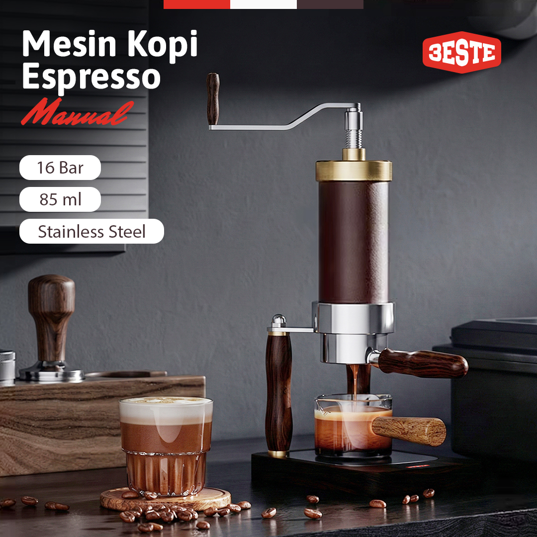Trieste Mesin Kopi Espresso Manual Hand Crank Pneumatic 85ml with PID - AWS Gambar produk Trieste Mesin Kopi Espresso Manual Hand Crank Pneumatic 85ml with PID - AWS