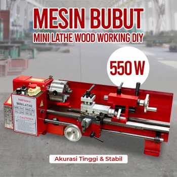 Taffware Mesin Bubut Mini Lathe Wood Working DIY 550W - MX0618
