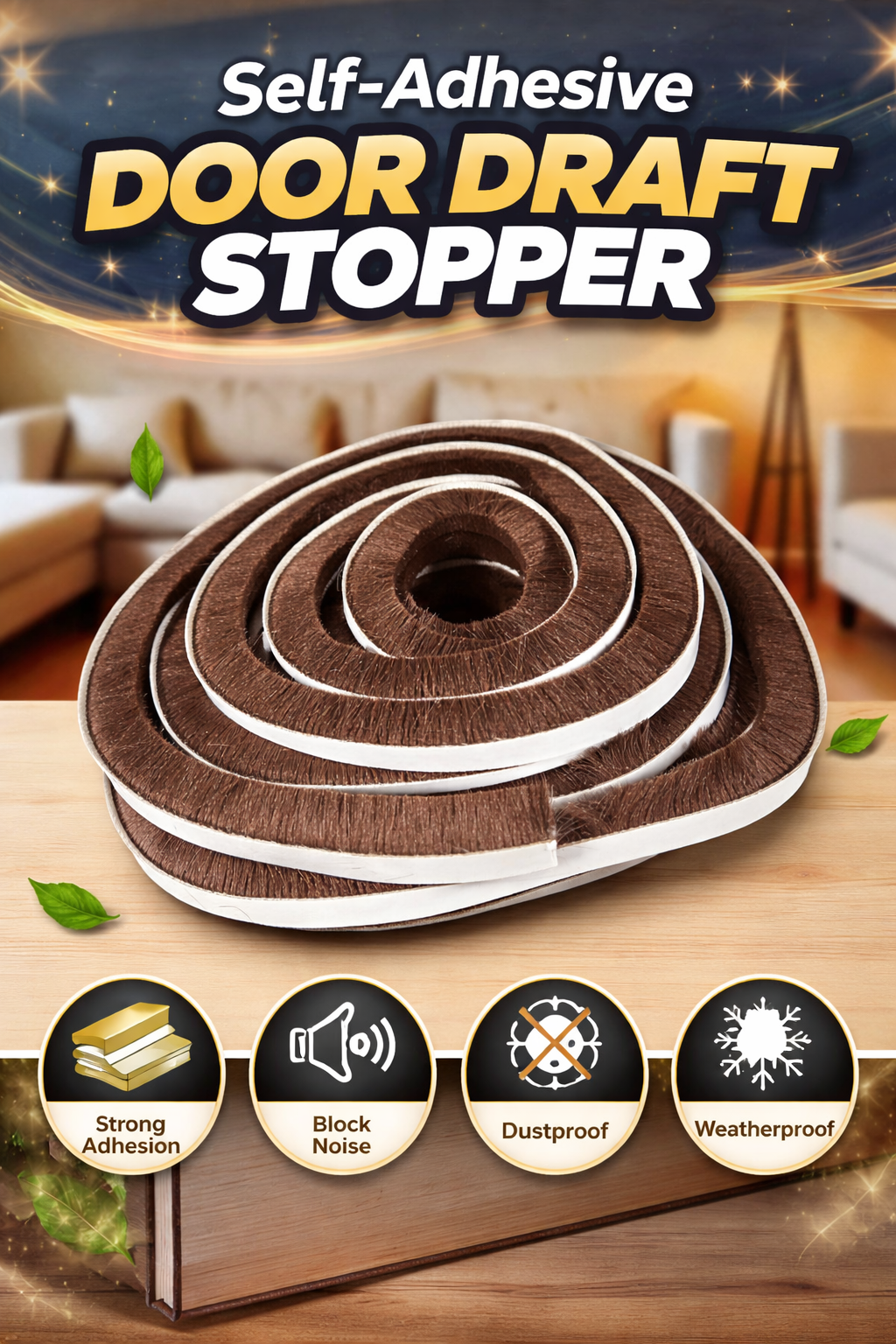 TaffHOME Lis Strip Pintu Brush Sealing 10Mx9mmx15mm - KK-061 Gambar produk TaffHOME Lis Strip Pintu Brush Sealing 10Mx9mmx15mm - KK-061