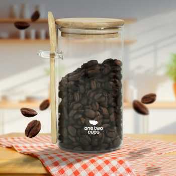 One Two Cups Toples Kaca Penyimpanan Makanan Storage with Bamboo Lid - FM-LD1