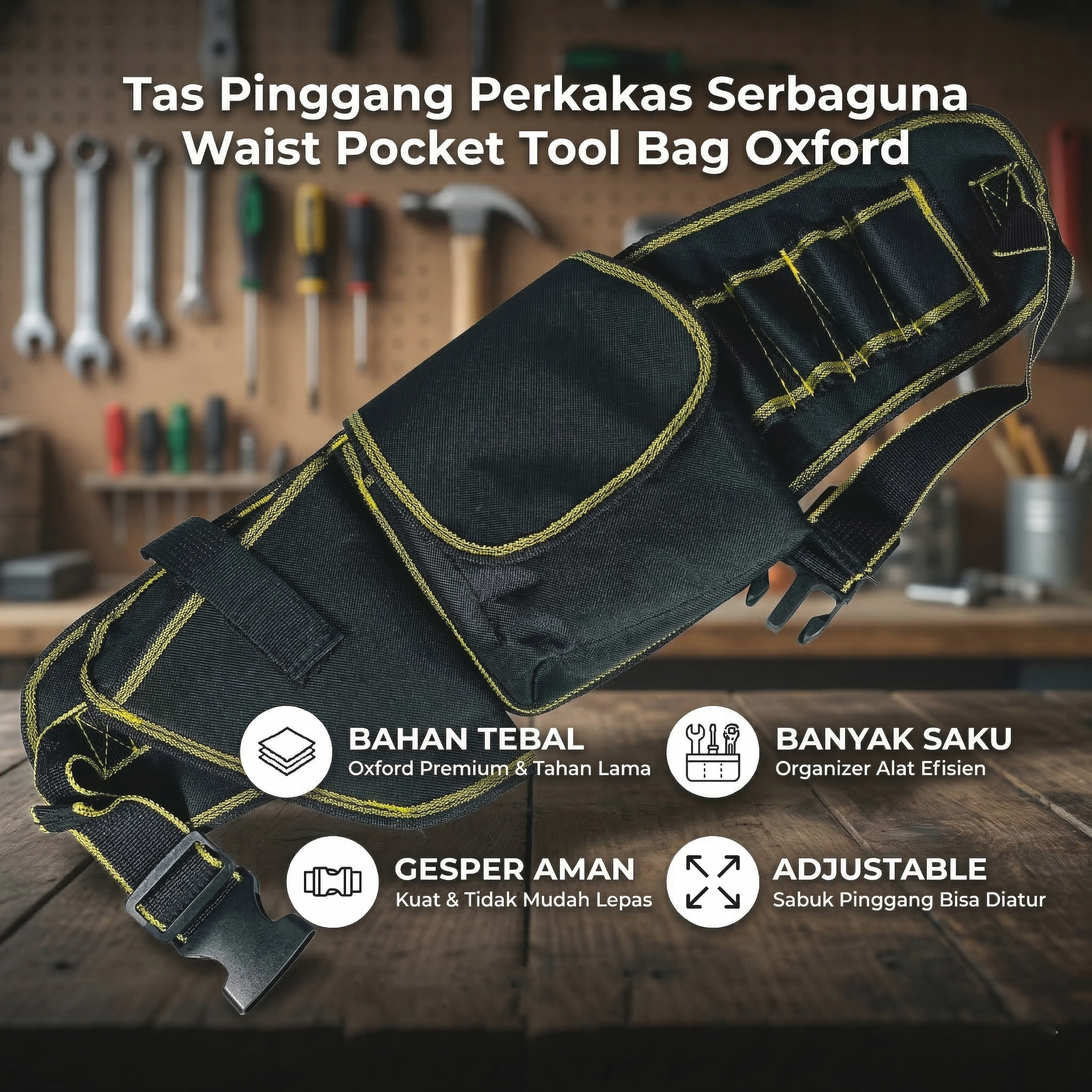 JIEKE Tas Pinggang Perkakas Serbaguna Waist Pocket Tool Bag Oxford - CZ234 Gambar produk JIEKE Tas Pinggang Perkakas Serbaguna Waist Pocket Tool Bag Oxford - CZ234