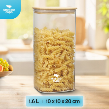 One Two Cups Toples Kaca Penyimpanan Makanan Kedap Udara Storage Jar - HC1019