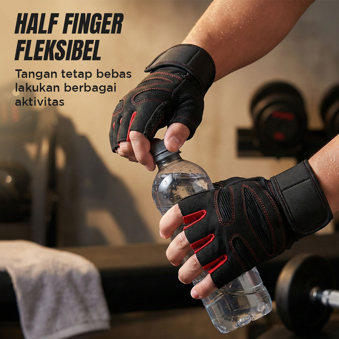 HU WAI YUN DONG Sarung Tangan Motor Olahraga Half-Finger Gloves L - HWYD Gambar produk HU WAI YUN DONG Sarung Tangan Motor Olahraga Half-Finger Gloves L - HWYD