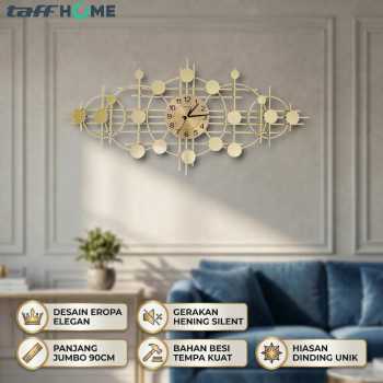 TaffHOME Jam Dinding Elegan European Style Iron Silent Movement 90cm - OG-42