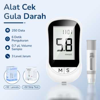 XIDMEM Alat Cek Gula Darah Glucometer Kit 50 Strip Test and 50 Lancets - XD-20G200