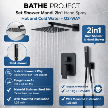 BATHE PROJECT Set Shower Mandi 2in1 Hand Spray Hot and Cold Water - Q2-WAY