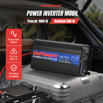 Taffware Power Inverter Mobil Pure Sine Wave DC 12V to AC 220V 1000W - NBQ1000W
