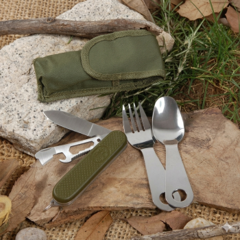 SunnyOutdoor Sendok Garpu Pisau Lipat Multitools Stainless Steel - SV4