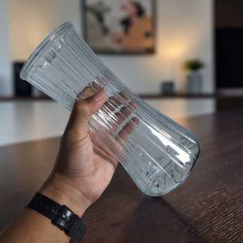 Gambar produk TaffHOME Vas Bunga Kaca Bening Estetik Vintage Glass Flower Vase - Y23