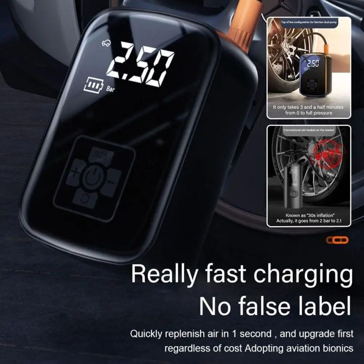 CENXINY Pompa Ban Elektrik Inflator Air Compressor Portable 2000mAh - WY-006 Gambar produk CENXINY Pompa Ban Elektrik Inflator Air Compressor Portable 2000mAh - WY-006