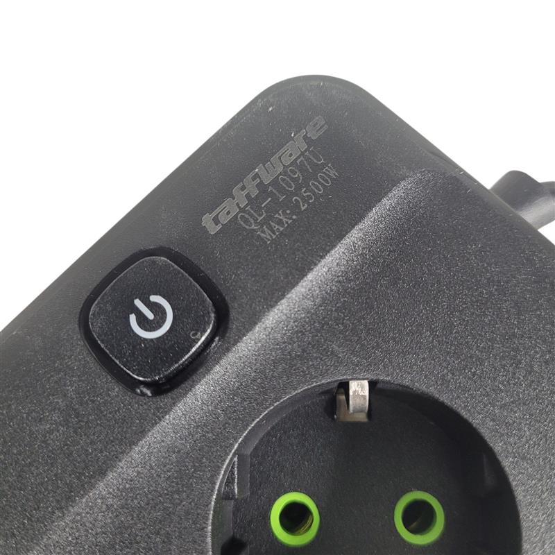 Gambar produk Taffware Stop Kontak Kabel USB Type C 10A 250V 2500W 1.8 M 4 Lubang - QL-1097U