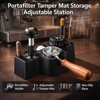 PUSEE Base Alat Kopi Portafilter Tamper Mat Storage Adjustable Station - BB-350
