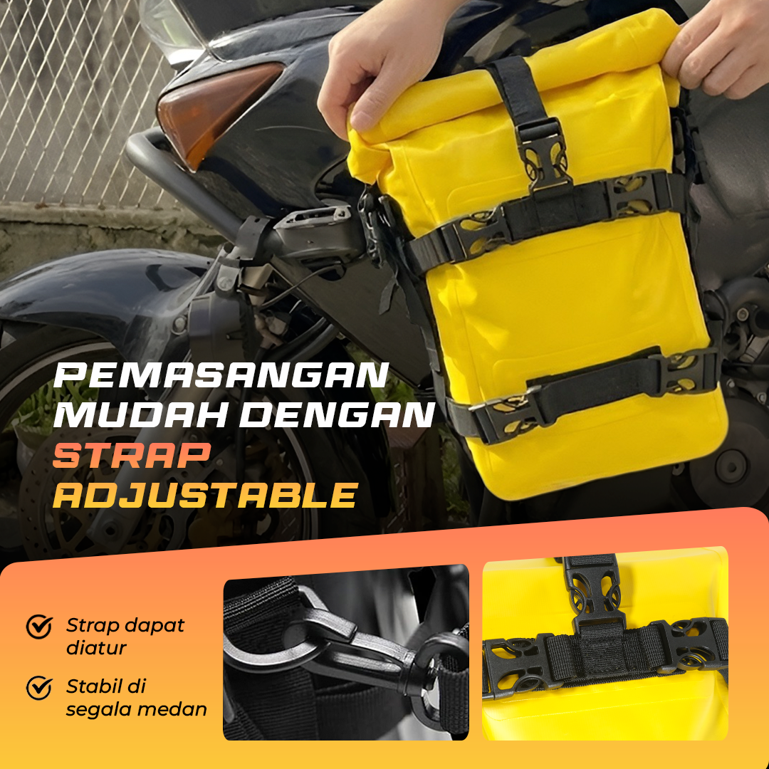 Blinkminds Tas Motor Touring Side Bumper Pannier Bag Waterproof 8L - BM07 Gambar produk Blinkminds Tas Motor Touring Side Bumper Pannier Bag Waterproof 8L - BM07 - 3