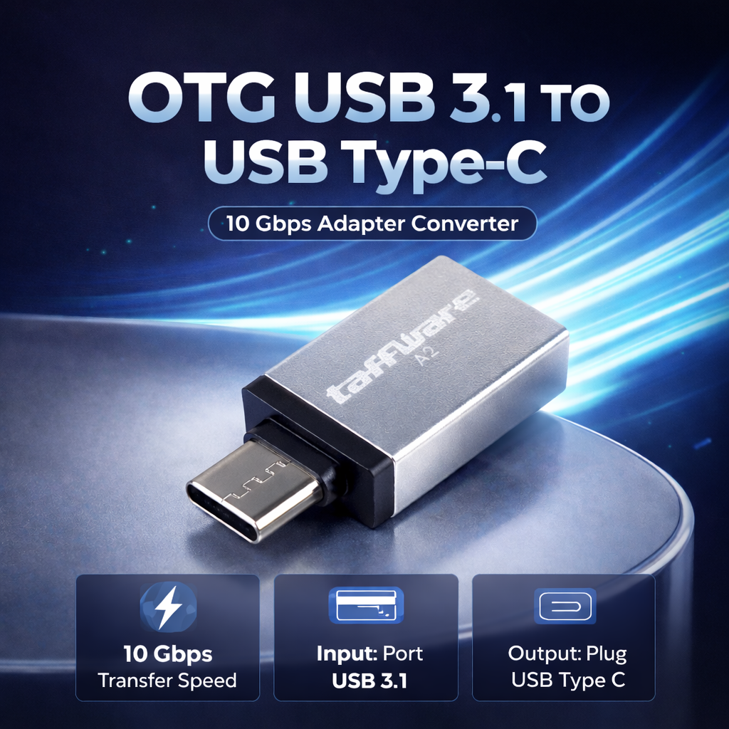 Taffware OTG USB 3.1 to USB Type C 10 Gbps Adapter Converter - A2 Gambar produk Taffware OTG USB 3.1 to USB Type C 10 Gbps Adapter Converter - A2